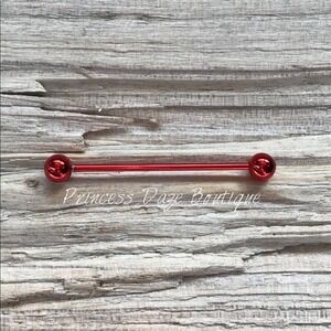 Red Industrial‎ Barbell Earring